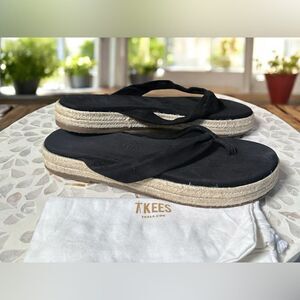 New TKEES Hera Suede Leather espadrille Sandals Platform Flats